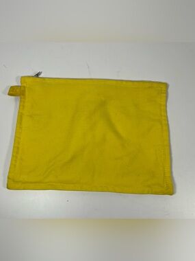 7501: Hermès Yellow Cotton Flat Zip Pouch Document Travel Organizer
